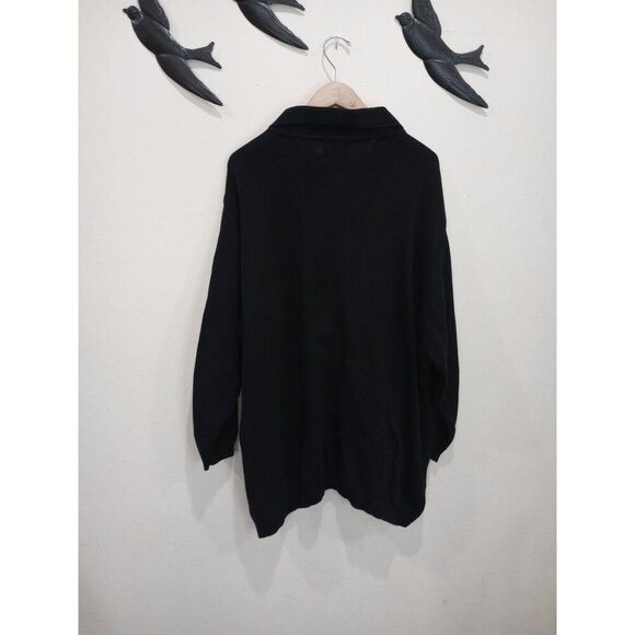 Ulla Popken Plus Size Black 100% Cotton Relaxed Fit Cardigan Sweater 24/26 / 3X - Picture 7 of 9